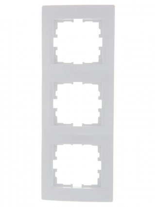 Lezard Рамка 3-ая вертикальная белая KARINA 707-0200-153 фото 1