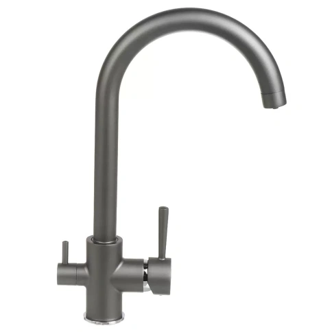 Aqwin Смеситель для кухни А44297-19 с картриджем, с подключением к фильтру, графит фото 1
