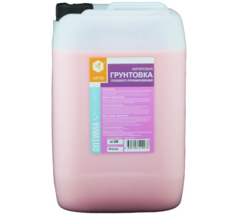 Грунтовка глубокого проникновения APIS Оптима розовая 10 кг. канистра фото 1
