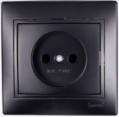 Lezard Розетка с/у 1гн. керамика б/з чёрный бархат Мира 701-4242-121 фото 1