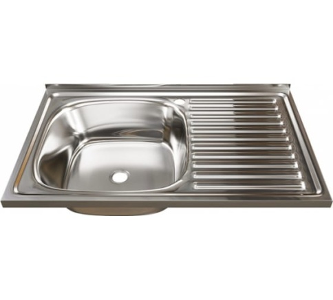 Мойка накладная 0.4мм/160 50х80 левая (без сифона) фото 1