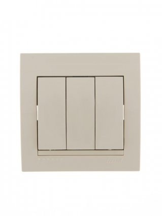 Lezard Выключатель с/у 3кл крем DERIY 702-0303-109 фото 1