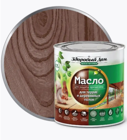 Здоровый Дом Масло для террас и деревянных полов Палисандр 1,8л. фото 1