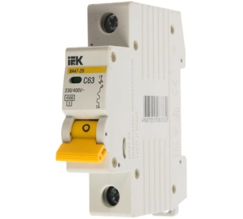 Выключатель автоматический 1-пол.  63A 4,5кА ВА47-29 х-ка С (ИЭК) фото 1