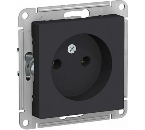SchE Механизм розетки 1-м СП 16А IP20 без заземл. карбон ATN001041 фото 1