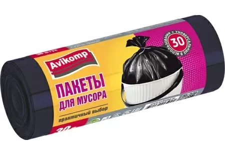 Пакеты для мусора 30л/30шт черн. Авикомп(25260) фото 1