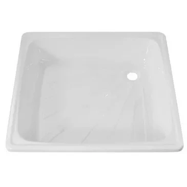 Поддон квадратный 700х700х15 стальной эмалированный фото 1