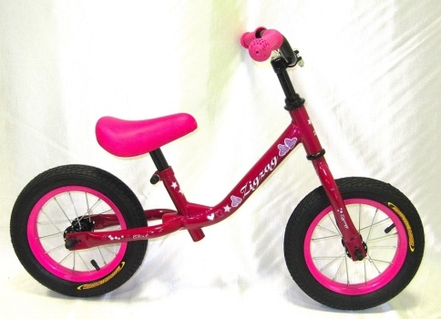 Беговел ТМ ZIGZAG, модель GIRL, диаметр колеса 12", малиновый фото 1