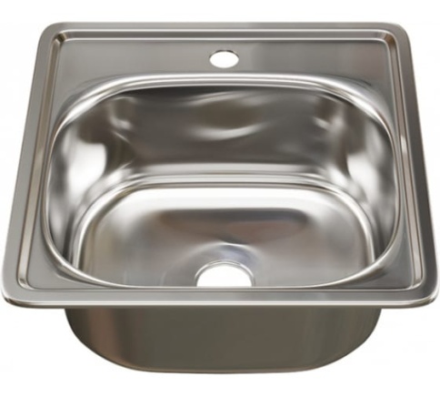 Мойка врезная 38х38 (0,6мм) выпуск 1 1/2 15см с гофросифоном  фото 1