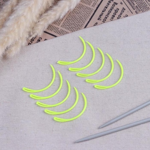 Игла для вязания пластик 5,5см(10шт),желтый 1215361 фото 1