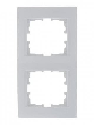 Lezard Рамка 2-ая вертикальная белая KARINA 707-0200-152 фото 1