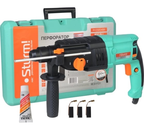 Sturm RH2524BR Перфоратор 800 Вт., 24мм, 3Дж, 0-5600 уд/мин, 0-1200 об/мин, 3 режима, кабель 4м фото 1