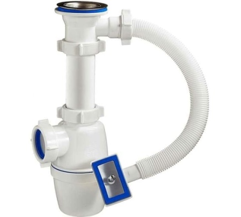 ORIO Сифон бутылочный 1 1/2 *40 с переливом А-4004  фото 1