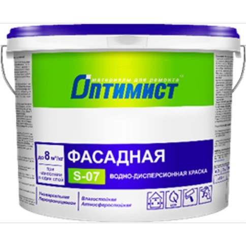 Краска фасадная в/д Оптимист S-07" 7кг. фото 1