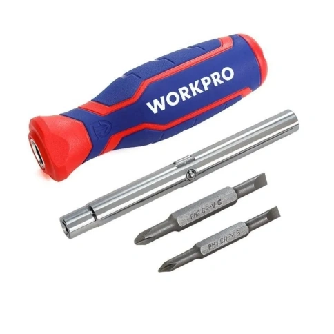 (*)Отвертка 6 в 1 двухкомпонентная ручка WORKPRO фото 1
