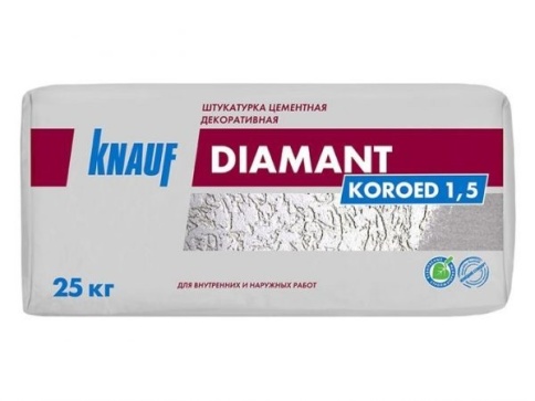 KNAUF Штукатурка "Диамант Короед фр.1,5" белый 25 кг. фото 1