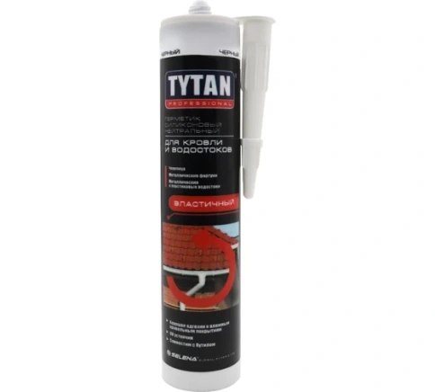 Герметик силикон нейтральный для кровли и водостоков TYTAN Professional черный 310мл фото 1