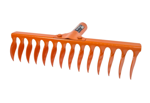 Грабли стальные 3мм (оранжевые) 14 зубьев фото 1