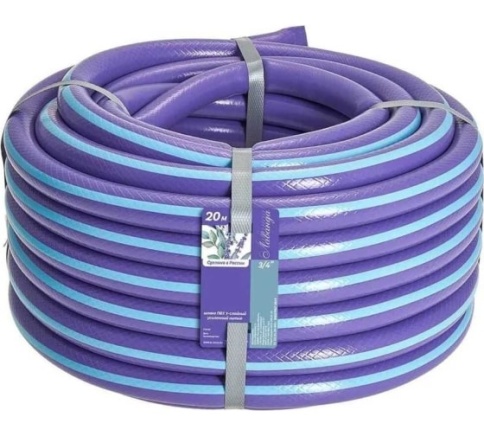 Шланг 3/4х20м 19мм армиров. 3-х сл. цветной эконом ЛАВАНДА фото 1