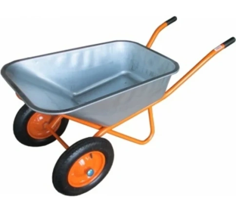 Тачка строительная BOHRER двухколесная, 210 кг.,120л. толщ. кор. 0,8-0,9мм, рама 32мм-1,3мм, 3,25-8 фото 1