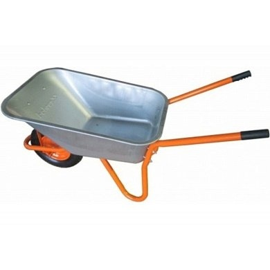 Тачка строительная Bohrer ТВН-1Н, одноколесная, кол. 4,0-8, 110 л, толщ.0,8мм, 180 кг, рама 32-1,3мм фото 1