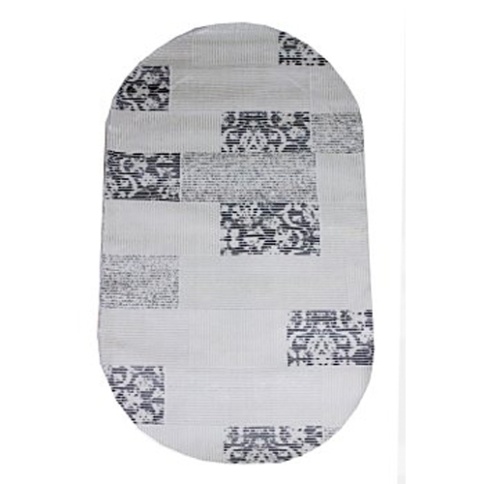 Ковер PASABAHCE 0.8*1.5 6391A D.GRAY/CREAM овал фото 1