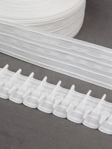 Тесьма шторная Цветная10см, буфы, 1:2 фото 1