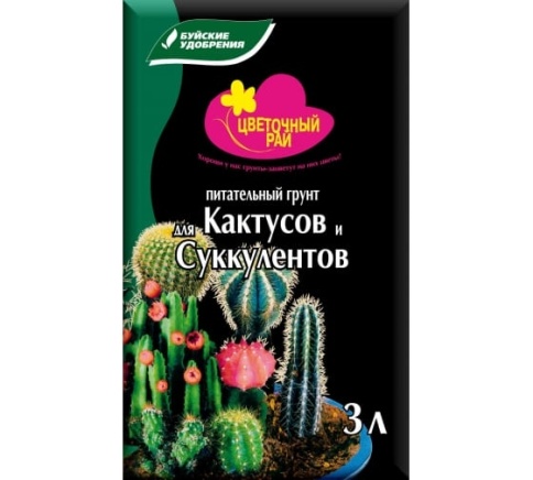 Грунт БХЗ Кактусы и суккуленты Цветочный рай 3л. фото 1