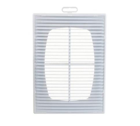 Решетка пластмассовая прямоточная с сеткой, с рамкой 1825П фото 1