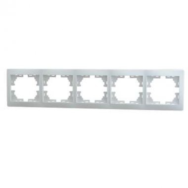 Lezard Рамка 5-ая горизонтальная белая с бок.вст. Мира 701-0200-150 фото 1