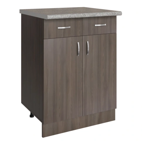 Стол разделочный 60 ЛДСП ясень шимо темный (2ящика) фото 1