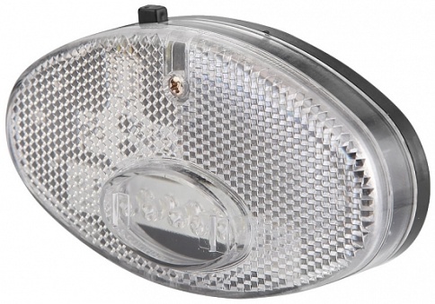 Фонарь передний JY-285F на корзину, 5 светодиодов 2 режима, бело-черный фото 1