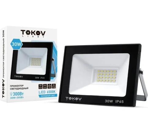 Прожектор светодиодный 30Вт 1700лм 6500К IP65 черн. (TKL) TOKOV ELECTRIC TKL-FL/LED-30-6.5K-IP65 фото 1