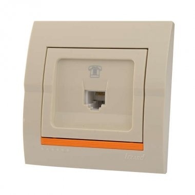 Lezard Розетка с/у Телефонная евро  крем DERIY 702-0303-137 фото 1