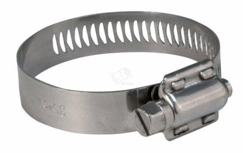 Хомут обжимной просечной, ширина 12,7 мм, нерж. сталь 14-27 мм. (99310т) фото 1