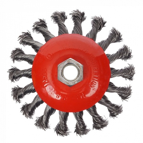Лакра Щетка-крацовка коническая, для УШМ,стал.жгут проволока, 115мм (2302041) фото 1