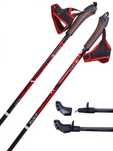 Палки для скандинавской ходьбы STC EXTREME RED р.100  100% стекловолокно фото 1