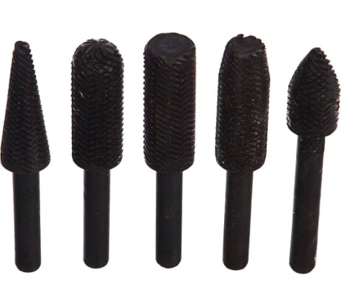 Шарошки металлич. для фигурных отверстий по металлу 5 шт.  (36475) фото 1