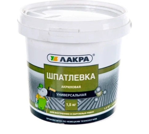 Лакра Шпатлевка акриловая фасадная атмосферостойкая 1,5 кг. фото 1