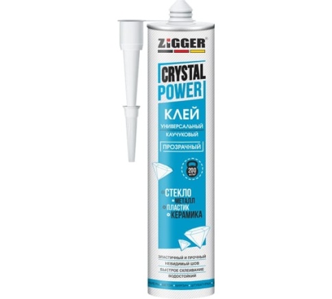 Клей каучуковый универсальный прозрачный ZIGGER CRYSTAL POWER 320г фото 1