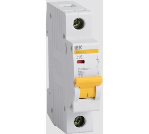 Выключатель автоматический 1-пол.  16A 4,5кА ВА47-29 х-ка С (ИЭК) фото 1