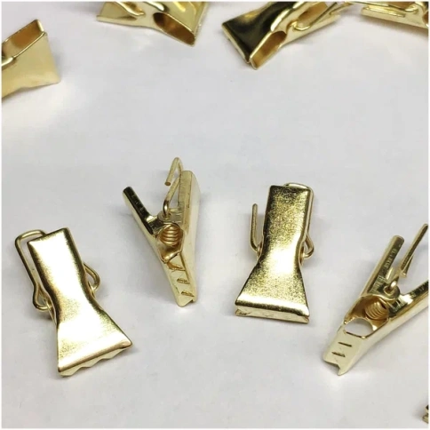 Зажим для штор металл 20шт золото №105 фото 1