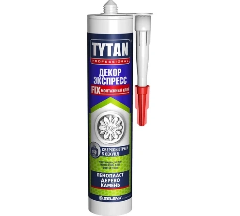 Tytan Professional Декор Экспресс клей акриловый монтажный белый 310мл фото 1