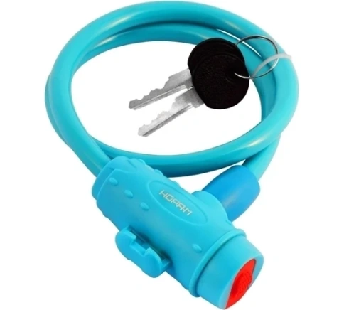 Замок велосипедный №33 размер D10х650мм голубой фото 1