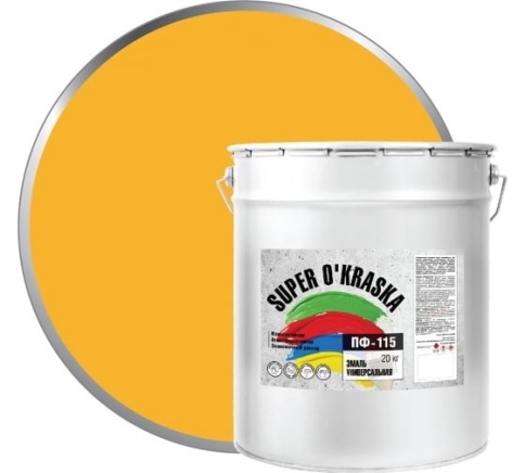 Super okraska Эмаль алкидная ПФ-115 Желтый  20кг фото 1