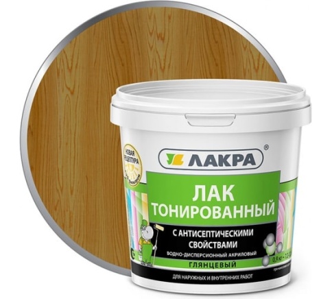 Лакра Лак в/д тонированный Дуб 0,9кг. фото 1