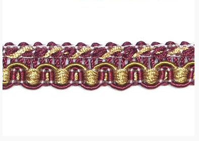 Тесьма бордо/золото НВ79-1 (30м) фото 1