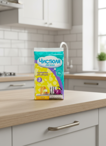 Салфетки для уборки висказа 3шт 25*38 Чистюля С2305 фото 1