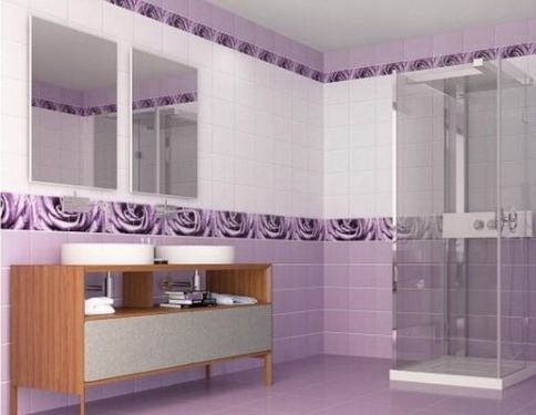 Панели ПВХ Unigue 2,7х0,25х8 Капли росы фиолетовый  (12) фото 1