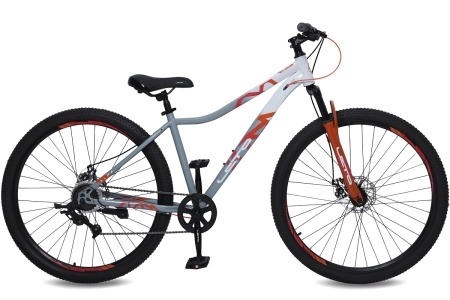Велосипед 29" LETO ALMA, сталь, рама 17", 7-ск, серый/белый С29008 фото 1